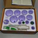 6 Sizes 12 Cups Cupping Kit for Massage Therapy - Vacuum Cupping Set for Pain Relief at Home, Includes Detailed Guide, Hand Pump, Extension Tube, Magnetic Heads