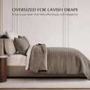EVERGRACEHOME Cotton Sateen Windowpane Quilt Set Queen Size, Mocha Brown, Full/Queen
