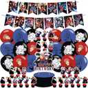 Jujutsu Manga Kaisen Birthday Party Supplies, including Cake Topper, Cupcake Toppers, Banner, Latex Balloons,It is Very Suitable for Boy's and Girl Anime Themed Birthday Party Supplies, Black