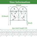 Garden Fence 6 Pack, 22.8in(H)x11Ft(L), Rustproof Metal Wire Border Animal Barrier for Dog Outdoor, Outdoor Landscape Decor for Yard & Patio, Arched Pet Fence, Vintage Decorative Garden Fencing