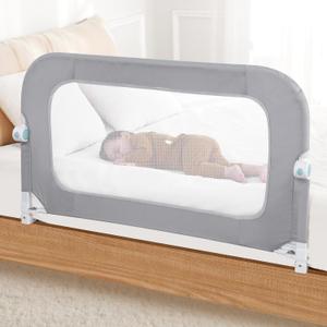 Reinforced Bed Rail for Toddlers 47" Long Safety Guard with Thickened Material, Adjustable & Folding Bed Rails for Twin, Full, Queen, King Beds