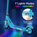 Electric Scooter for Kids Ages 6+, Bluetooth Music Speaker, 150w Hub Motor, Up to 10 mph, 60 mins Ride Time, Led Display, Colorful Lights, 4 Height Adjustable, Best Gift Ideas for Boys and Girls