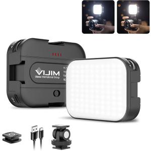 VIJIM VL100C Bi-Color LED Video Light on Camera,Mini Rechargeable 2000mAh LED Camera Lights,CRI95+ Dimmable 2500-6500K Ultra Bright Photo and Video Lighting,LED Fill Lamp