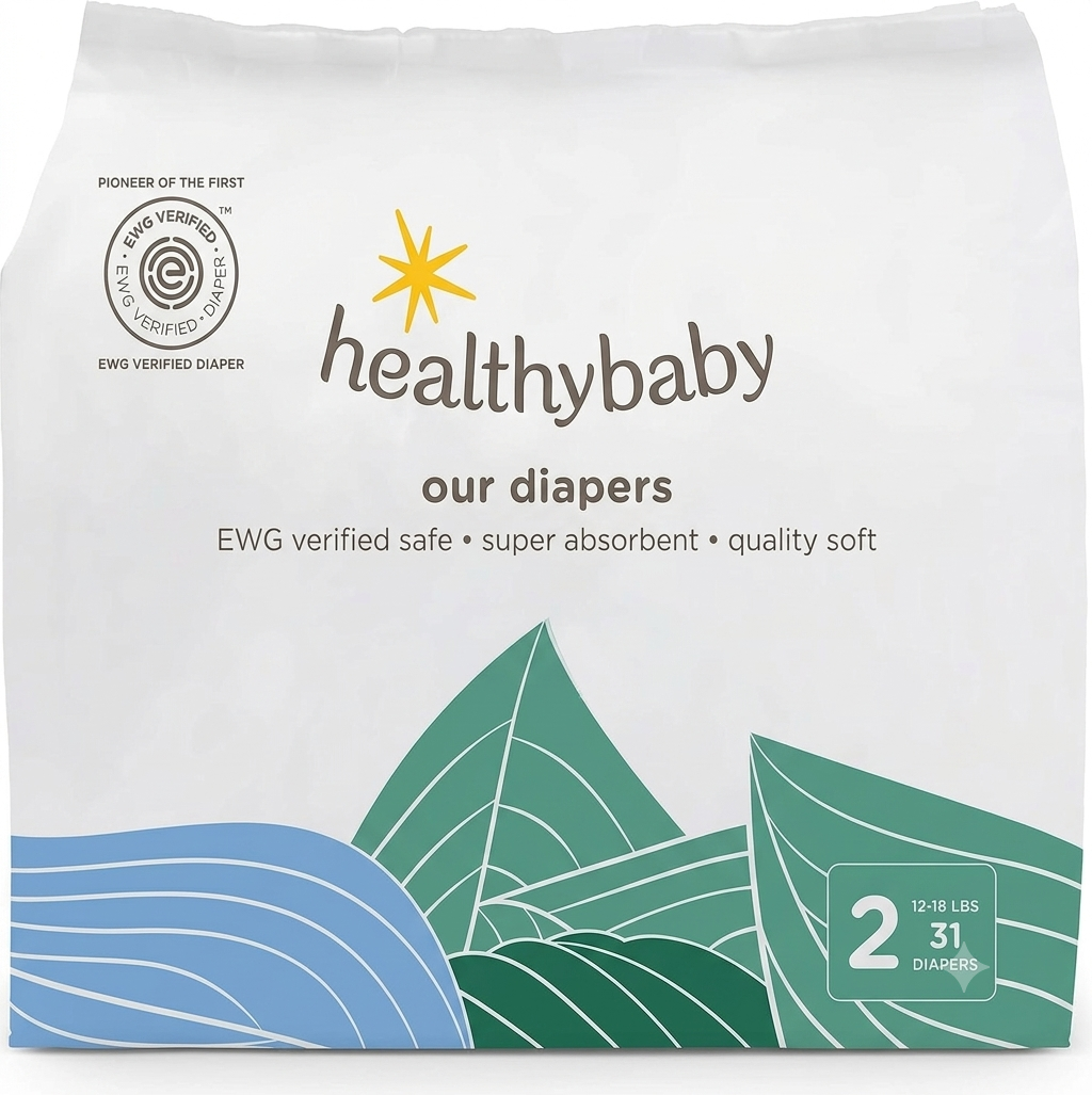 Our Diapers | The First EWG Verified & Microbiome-Friendly Diaper | Size 2 (12-18 lbs) 31 Count | 12-Hour Leak Protection | Made with Organic Cotton & Plant-Derived Materials | Totally Chlorine Free