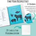 8.5 x 11 Waterproof Recipe Holder Holds 300 Recipes, Blank Recipe Book to Write in Your Own Recipes, Recipe Binder, Recipe Book Blank, Recipe Notebook, Cookbook Binder, Recipe Journal, Blank Cookbook