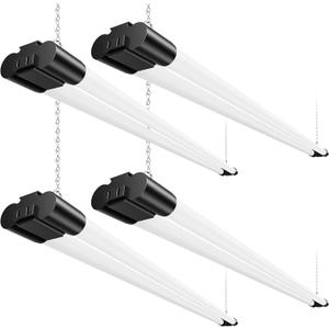 4FT LED Shop Lights, 45W 4500LM 6500K, Garage Light with Plug Hanging 4Pack