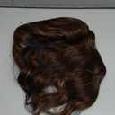 ENTRANCED STYLES Brown Highlight Wig with Bangs for Women Short Wavy Curly Brown Bob Wigs Medium Length 14 inch Synthetic Hair for Daily Party Use (Brown Mix Blonde)