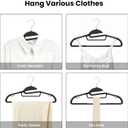 Heavy Duty Plastic Hangers 50 Pack with Non-Slip Design,0.2 Inches Thick,360Swivel Hook Space Saving Organizer for Bedroom Closet,Shirts,Pants,Strong Enough for Coat(Black- S Shaped)