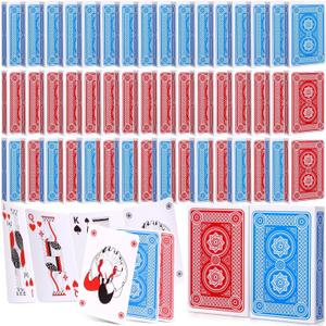 Zubebe 48 Pack Playing Cards Bulk Deck of Cards Standard Index Red and Blue Standard Playing Poker Size Travel Playing Item for Activities Party Supplies Games Novelty Gift