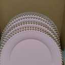 Pink Beaded Charger Plates, 13 Inch Plastic Round Chargers for Dinner Plates, Party, Wedding, Birthday.Set of 6