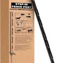 Zareba A-48B 4-Foot Step-in Electric Fence Post Pack Of 1 for Electric Fence System - Sturdy & Easy Installation, Black