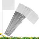 IKAYAS Marking Flags, 100 Pack White PVC Yard Flags for Lawn, Garden, Survey, Irrigation, Landscape, Dog Training, Construction, 4*5*15 Inch