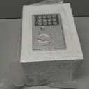 Small Safe Box With Digital Keypad & Keys - 9.05 x 6.7 x 6.7 Inches Wall Safe 0.23 Cuft Mini Security Lock for Coin Home Office Hotel Rooms Business Jewelry Gun (White)