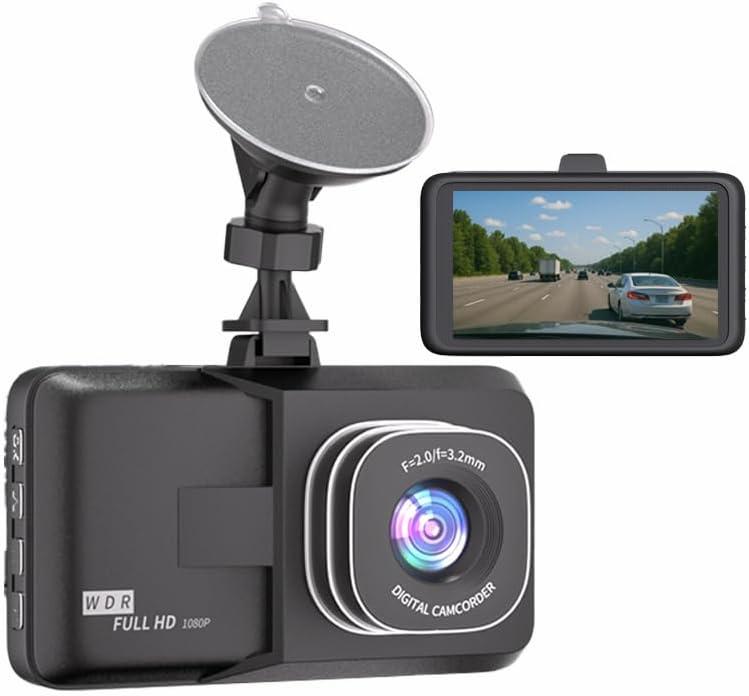 3-inch Dash Cam for Cars, 1080P HD car Camera, Wide-Angle Driving Recorder with Night Vision, Loop Recording, Video Motion Detection