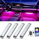 Honalia Car LED Lights Interior, RGB Interior Car Lights with App Control and Music Sync, USB Under Dash LED Lights for Jeeps Trucks SUVs, DC 5V