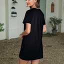 FLOYU 90s Shirt Dress Women's Short Sleeve Summer Dress 1990s Dresses 90s Neon Knee Length Dress (XX-Large, Black)