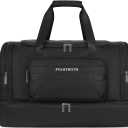 Large 42L Carry On Duffle Bag for Travel & Gym - TSA Approved Airplane Personal Item with Shoe Compartment & Wet Pocket, Water-Resistant Weekender Overnight Bag for Men Women (Black)