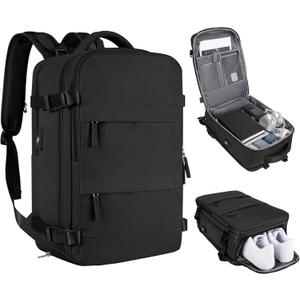 coofay Travel Backpack For Women Men Airline Approved Carry On Backpack Flight Approved Waterproof Sports Luggage Backpack Casual Daypack Small Hiking Backpack Black Backpack (Standard, A-black)