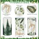 Retisee 3 Pcs Green Christmas Flameless Candles Pine Christmas Battery Operated LED Candles with Remote Green Xmas Decorations Centerpiece for Holiday Bedroom Living Room Xmas Home Decor