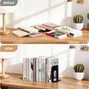 HappyHapi Book Ends, Bookends for Shelves, 24pcs Metal Bookends, Book Ends for Heavy Books Holders for Office Home Library Book Ends Supports, Book Ends to Hold Books Heavy Duty