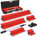 DEKEones Drywall Skimming Blade Set with Portable Case, Stainless Steel 6", 10",16", 24"&32" Skimming Blades with 28"-62" Extension Handle, Drywall Finishing Tools for Plasterboard and Wallboard