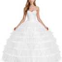 Ieuan Petticoat for Women Crinoline Underskirt Half Slip for Wedding Dress, Color: 7 Hoops, 
Size: fit US size 2-22W Drawstring waist. We have upgraded the petticoat, Enlarged the size, the upgrated diameter is about 55 inches/140cm.