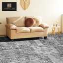 YARNSCAPE Vintage 8' x 10' Washable Area Rug - Stylish Indoor Rug for Living, Dining or Bedroom - Lightweight Carpet with Non-Slip Backing - Foldable for Easy Placement and Maintenance -  8' x 10' (Rectangular), Vintage-grey