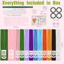 800 PCS Pipe Cleaner Flower Kit, 12 Colors Chenille Stems Craft Kit with Floral Stems, Tape, Stamens, Ribbons, Manual - Make DIY Flowers for Heartwarming Gifts, Family Crafts, Cozy Decor & Bonding