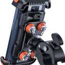 Lamicall Motorcycle Phone Mount Holder - [Dual Vibration Dampener] [Anti Shake] Motorcycle Cell Phone Holder, Upgrade Bike Phone Mount, Fit iPhone 15/14/ 13 Pro Max, More 4.7-6.7" Phones, Orange