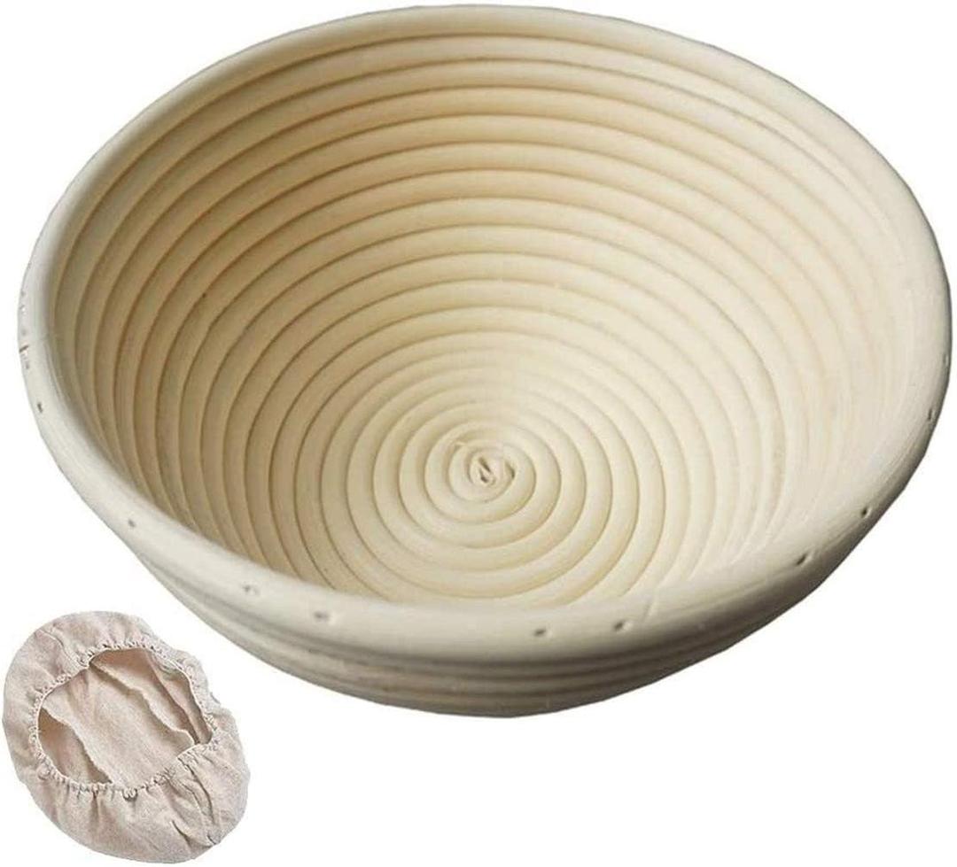 Oval Fermentation Bowl Natural Woven Rattan Basket Bread Basket Household Bread Baking Mold, Used for Bread Dough Fermentation, (22CMX8.5CM)