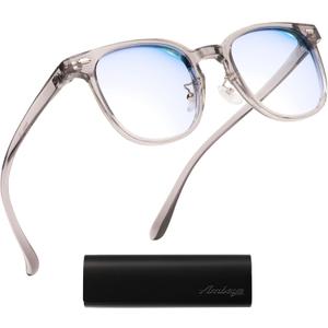 AMBEYE TR90 Blue Light Blocking Glasses - 99% Bluelight Filtering Clear Lens Anti Fatigue UV Protection for Computer/Phone/TV Screens (Gray)