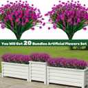 Lnoicy 20pcs Artificial Flowers,Fake Flowers Picks for Office Decorations Floral Arrangements DIY Wreath Holiday Tables Party Home Decor and Home Garden Decoration(Fuchsia)