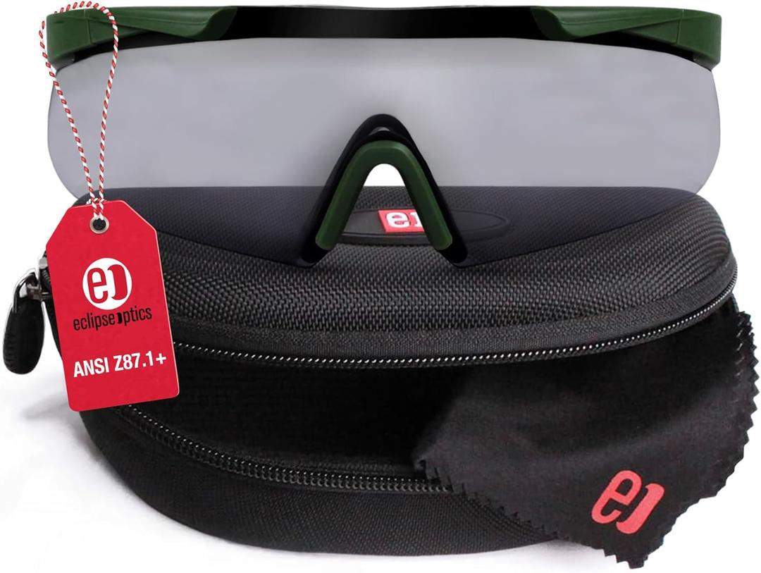 Shooting Glasses - ANSI Z87.1+ Anti-Fog and Scratch Resistant Safety Glasses with UV Protection (Green)