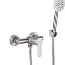 Wall Mounted Bathroom Shower Faucet Set, Stainless Steel Rainfall Handheld Shower Head System (Valve Body and Trim Included)