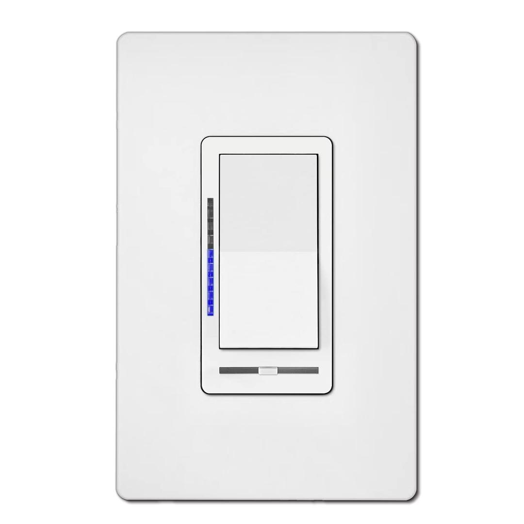 BESTTEN Digital Dimmer Switch with LED Indicator, Single Pole or 3-Way Dimmer Light Switch, for Dimmable LED Lights, CFL, Incandescent, Halogen Bulbs, Screwless Wallplate Included, UL Listed, White