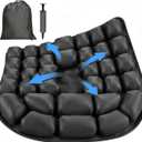 Upgrade Air Inflatable Pressure Relief Seat Cushion, Comfortable 3D Travel Seat Cushion Optimal Support for Long Sitting in Car, Air Travel, Office Chairs