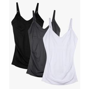 Womens Maternity Nursing Tank Cami for Breastfeeding with Adjustable Straps Medium