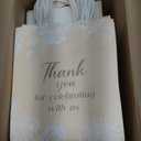 Fuutreo 100 Set Wedding Gift Bags with Tissue Paper Wedding Welcome Favor Paper Bags for Guests with Handles Thank You Bridal Shower Hotel 21 * 8 * 15cm(Vintage Lace)