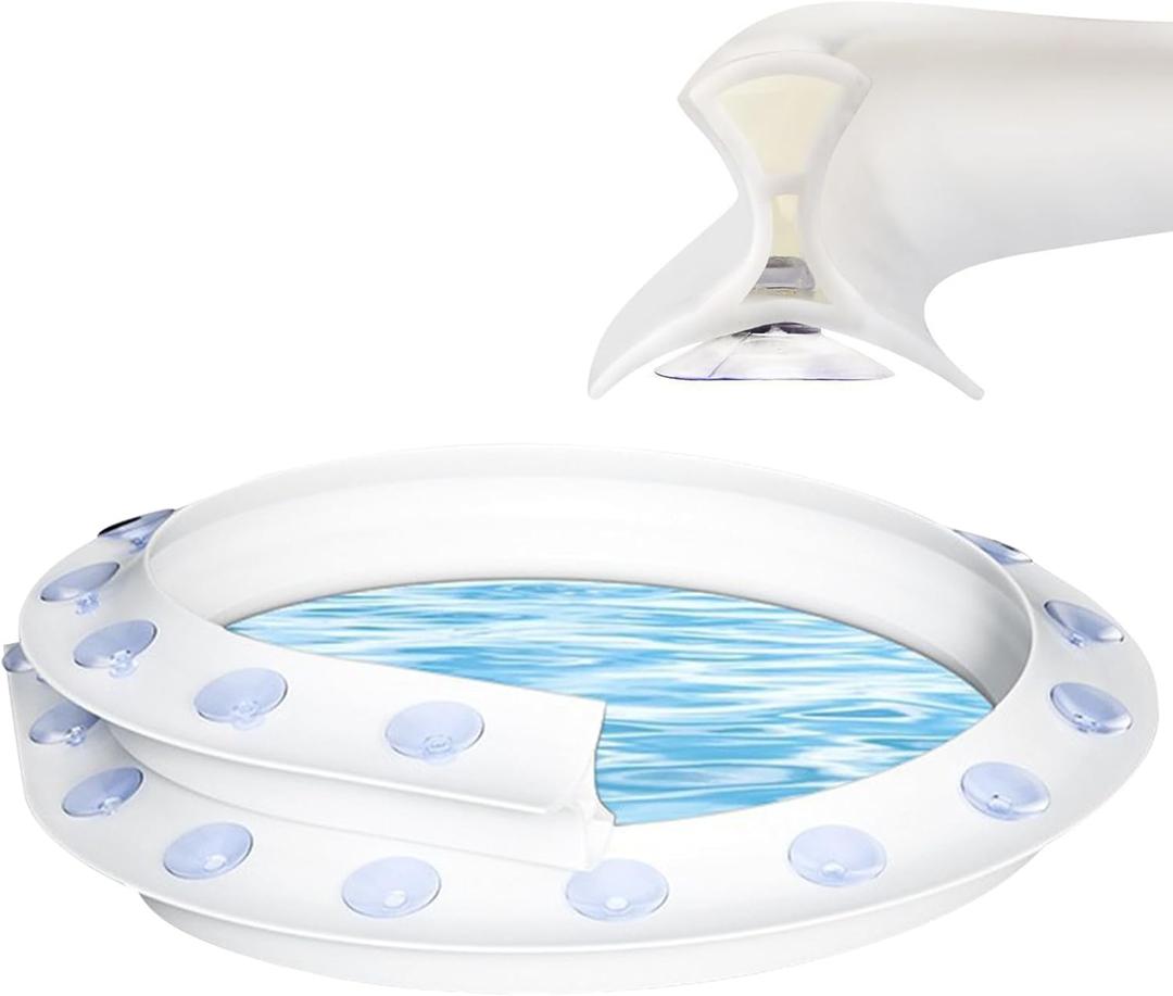 Suction Cup Shower Threshold Water Dam Barrier, Collapsible Bendable and Reusable Silicone Waterproof Shower Barrier for Bathroom Dry And Wet Separation Caulk Seal Strip Edge Trim, 39.3'' Long