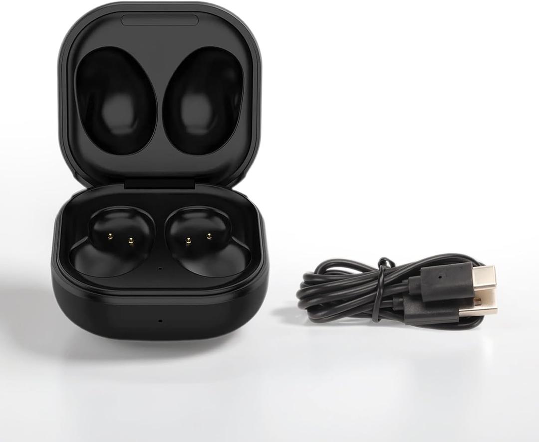 Earbuds Charging Case Replacement for Samsung Galaxy Buds Live R180, Build in 600 MAh Large Battery, with Charging and LED Indicator, Black