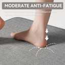 Kitchen Mat Kitchen Rugs Sets of 2 PCS Non Slip Washable, Linen-Like 0.3" Thick Cushioned Absorbent Kitchen Mats for Floor, Mild Anti-Fatigue Sink Laundry Standing Mat, Gray 17"x30"+17"x47"