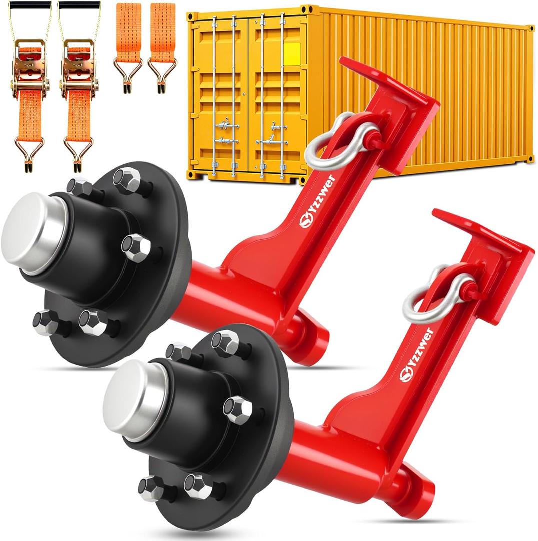 Shipping-Container Wheels Kit Accessories - Upgrade 6-Lug Heavy Duty Shipping Container Axle Wheels for Moving 20ft - 40ft Container 2 Pack