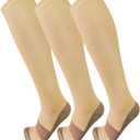 FuelMeFoot 3 Pack Copper Compression Socks - Compression Socks Women & Men Circulation - Best for Medical,Running,Athletic (Large-X-Large, 02 Nude)