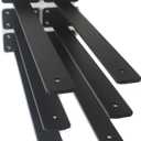 6 Pack - 16 inch Black Hidden L Shelf Bracket (1/5 Inch Thicked) Iron Floating Shelf Brackets Rustic Industrial Metal Brackets for Shelf Support