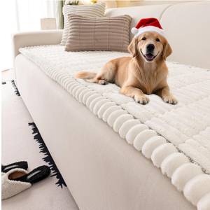 Couch Cover for Dogs Washable,Non Slip Fuzzy Durable Couch Covers for 3 Cushion Sofa Pet Friendly Sofa Cover Dog Thick Soft Slipcovers Protector Couches Mat Bed (White, 27.6" x 70.9"/70 x 180cm)