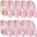 Self Adhesive Rhinestone Ribbon - 10 Rolls 10 Yard Rhinestone Strip - Glitter Bling Crystal Diamond Ribbon for DIY Decor, Shoes, Wedding, Party, Crafts - 4 Rhinestones/Row, Light Pink