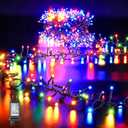 Quntis Cluster Christmas Tree Lights Multicolored - Outdoor Waterproof 25FT 760LEDs LED Christmas Firecracker String Lights - 8 Modes Black Wire Xmas Twinkle Fairy Lights for Wedding Party Decor