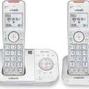VTech VS112-27 2 Handset Cordless Phone with Answering Machine, Call Blocking, Caller ID, Intercom and Connect to Cell (White)