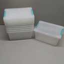 IRIS USA 4 Qt. Plastic Storage Bins Containers with Lids, 6 Pack, Small Sensory Bin, Craft Storage, Craft Organizers & Storage, Organizing Container for Home, Office & Art Supplies, Stackable, Clear