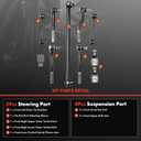 A-Premium 9Pcs Front Suspension Kit, Sway Bar Link, Upper Ball Joint, Inner & Left Outer & Right Upper/Lower Outer Tie Rod End & Sleeve, Compatible with Jeep WJ Series - Grand Cherokee 1999-2004